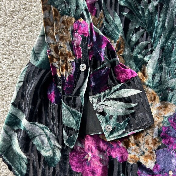 Tommy Bahama Womens Medium Velvet Floral Button-Up Shirt Multicolor - Picture 3 of 9